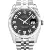 36 MM Steel & White Gold Black Concentric Arabic Replica Rolex Datejust 116234