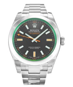 40 MM Steel (Oyster) Black Baton Replica Rolex Milgauss 116400 GV