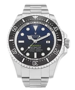 44 MM Steel (Oyster) Black & Blue Replica Rolex Deepsea 116660