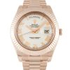 41 MM Rose Gold Ivory Roman Numeral Replica Rolex Day-Date II 218235