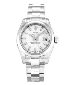 26 MM Steel (Oyster) White Baton Replica Rolex Datejust Lady 179160