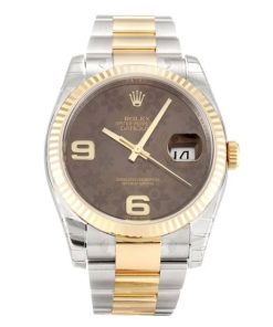 36 MM Steel & Yellow Gold Floral Arabic Replica Rolex Datejust 116233