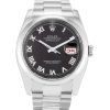 36 MM Steel Black Roman Numeral Replica Rolex Datejust 116200