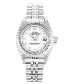 26 MM Steel & White Gold White Roman Numeral Replica Rolex Datejust Lady 69174