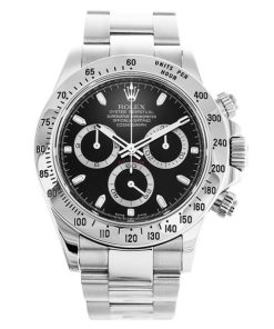 40 MM 316 Grade Stainless Steel Replica Rolex Daytona Black 116520