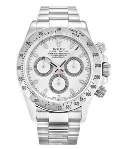 40 MM Steel White Baton Replica Rolex Daytona 116520-40 MM