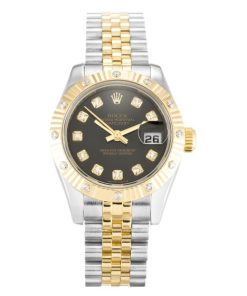 26 MM Steel & Yellow Gold set with Diamonds Replica Rolex Datejust Lady 179313