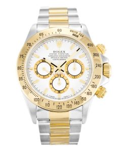 38 MM Steel & Yellow Gold White Baton Replica Rolex Daytona 16523