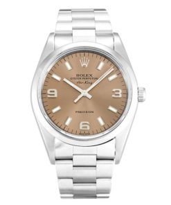 34 MM Steel Salmon Quarter Arabic Replica Rolex Air-King 14000