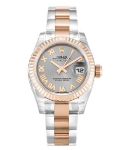 26 MM Steel & Rose Gold Rhodium Roman Numeral Replica Rolex Datejust Lady 179171