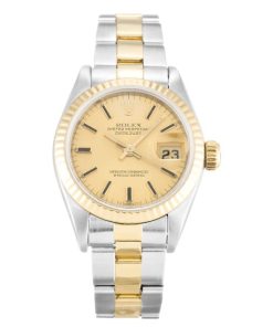 26 MM Steel & Yellow Gold Champagne Baton Replica Rolex Datejust Lady 69173