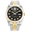 36 MM Gold Plated 316 Grade Stainless Steel Replica Rolex Datejust Two Tone Black