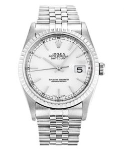 36 MM Steel (Jubilee) White Baton Replica Rolex Datejust 16220