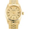 30 MM Yellow Gold Champagne Baton Replica Rolex Datejust Mid-Size 6827