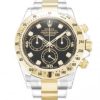 40 MM Steel & Yellow Gold Black Diamond Replica Rolex Daytona 116523