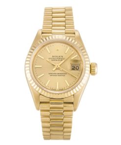 26 MM Yellow Gold Champagne Baton Replica Rolex Datejust Lady 69178