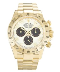 40 MM Yellow Gold White Arabic Replica Rolex Daytona 116528