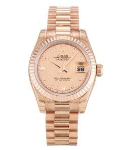 26 MM Rose Gold (President) Replica Rolex Datejust Lady 179175F