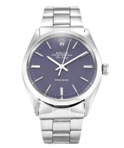 34 MM Steel (Oyster) Blue Baton Replica Rolex Air-King 5500