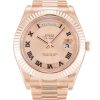 41 MM Rose Gold Rose Roman Numeral Replica Rolex Day-Date II 218235