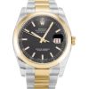 36 MM Steel & Yellow Gold Black Baton Replica Rolex Datejust 116203