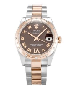 31 MM Rose Gold & Steel set with Diamonds Replica Rolex Datejust Lady 178341