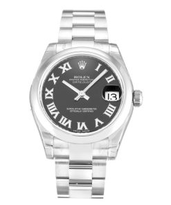 31 MM Steel Black Roman Numeral Replica Rolex Datejust Lady 178240