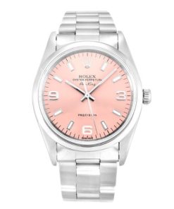 34 MM Steel Pink Quarter Arabic Replica Rolex Air-King 14000