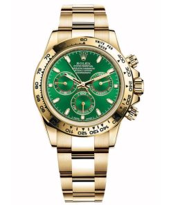 40 MM 316 Grade Stainless Steel, Gold Plated Green Replica Rolex Daytona Green 116508