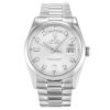 41 MM 316 Grade Stainless Steel Silver Baton Replica Rolex Day-Date II Silver 218239