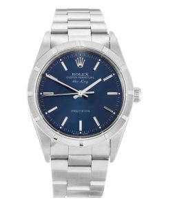 34 MM Steel (Oyster) Blue Baton Replica Rolex Air-King 14010M