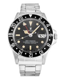 40 MM Steel (Oyster) Black Replica Rolex GMT Master 1675