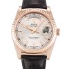 36 MM Rose Gold Silver Baton Replica Rolex Day-Date 118135