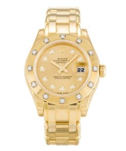 29 MM Yellow Gold set with Diamonds Replica Rolex Pearlmaster 80318-29 MM