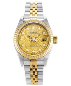 26 MM Gold Plated 316 Grade Stainless Steel Replica Rolex Datejust Computer Ladies 79173