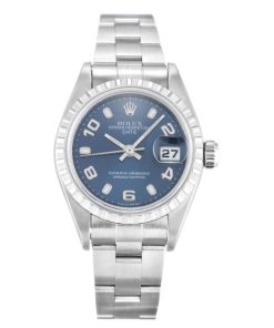 26 MM Steel (Oyster) Blue Quarter Arabic Replica Rolex Lady Oyster Perpetual 79240