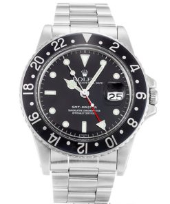 40 MM 316 Grade Stainless Steel Black Replica Rolex GMT Master 16750