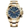 40 MM 316 Grade Stainless Steel Blue Arabic Replica Rolex Daytona Blue Dial 116528