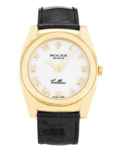 32 MM Yellow Gold White Roman Numeral Replica Rolex Cellini 5320/8