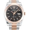 36 MM Rose Gold & Steel (Oyster) Black Baton Replica Rolex Datejust 116201