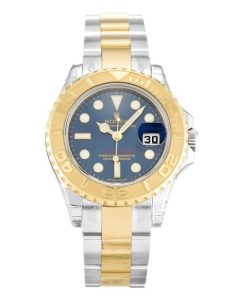 29 MM Steel & Yellow Gold Blue Baton Replica Rolex Yacht-Master 169623