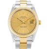 34 MM Steel & Yellow Gold Champagne Baton Replica Rolex Oyster Perpetual Date 15223