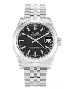 31 MM Steel Black Baton Replica Rolex Datejust Lady 178240