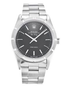 34 MM Steel (Oyster) Black Baton Replica Rolex Air-King 14010