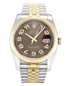 36 MM Steel & Yellow Gold Bronze Arabic Replica Rolex Datejust 116233