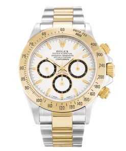 40 MM Steel & Yellow Gold White Baton Replica Rolex Daytona 16523