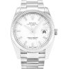 34 MM Steel & White Gold White Baton Replica Rolex Oyster Perpetual Date 115234