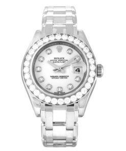 29 MM White Gold set with Diamonds Replica Rolex Replica Pearlmaster 80299